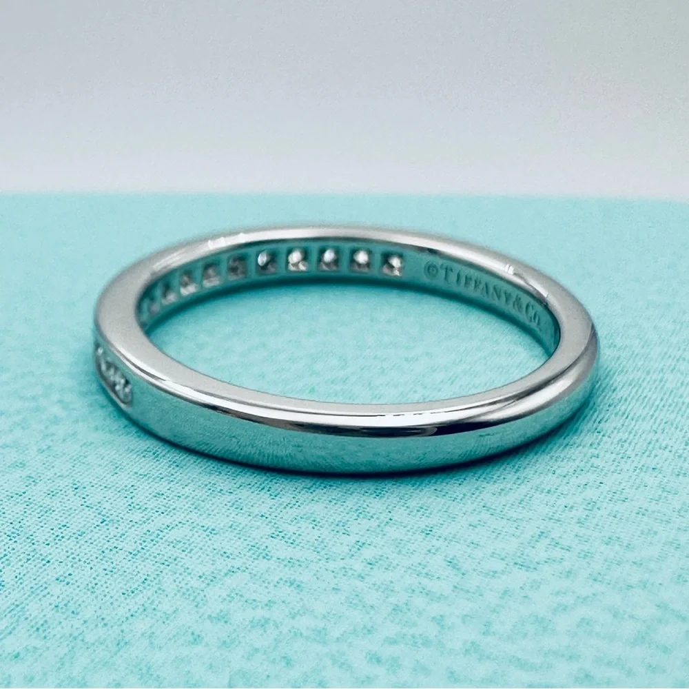 Tiffany & Co. Wedding Band with a Half-Circle of Diamonds .20 TCW w Packaging